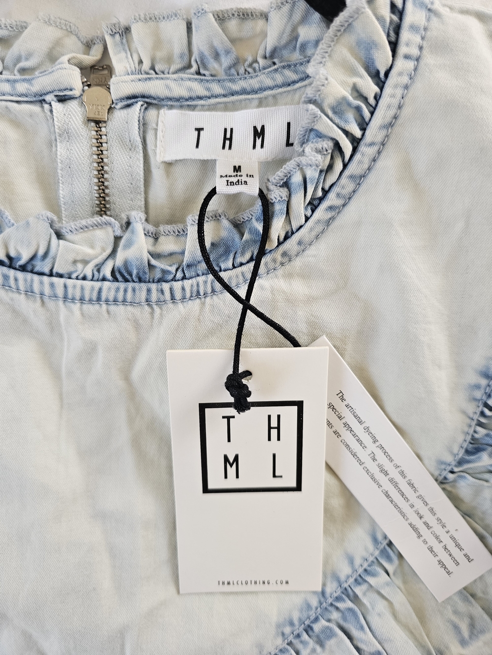 THML Light Blue Ruffle Long Sleeve Top - Picture 6 of 9